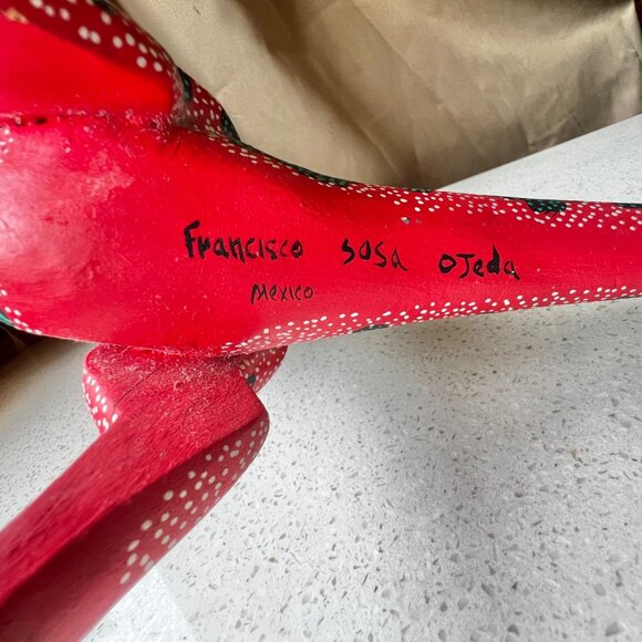 Signed Alebrije Lizard By Francisco Sosa Ojeda Mexico Folk Art Wood Sculpture - Picture 3 of 12